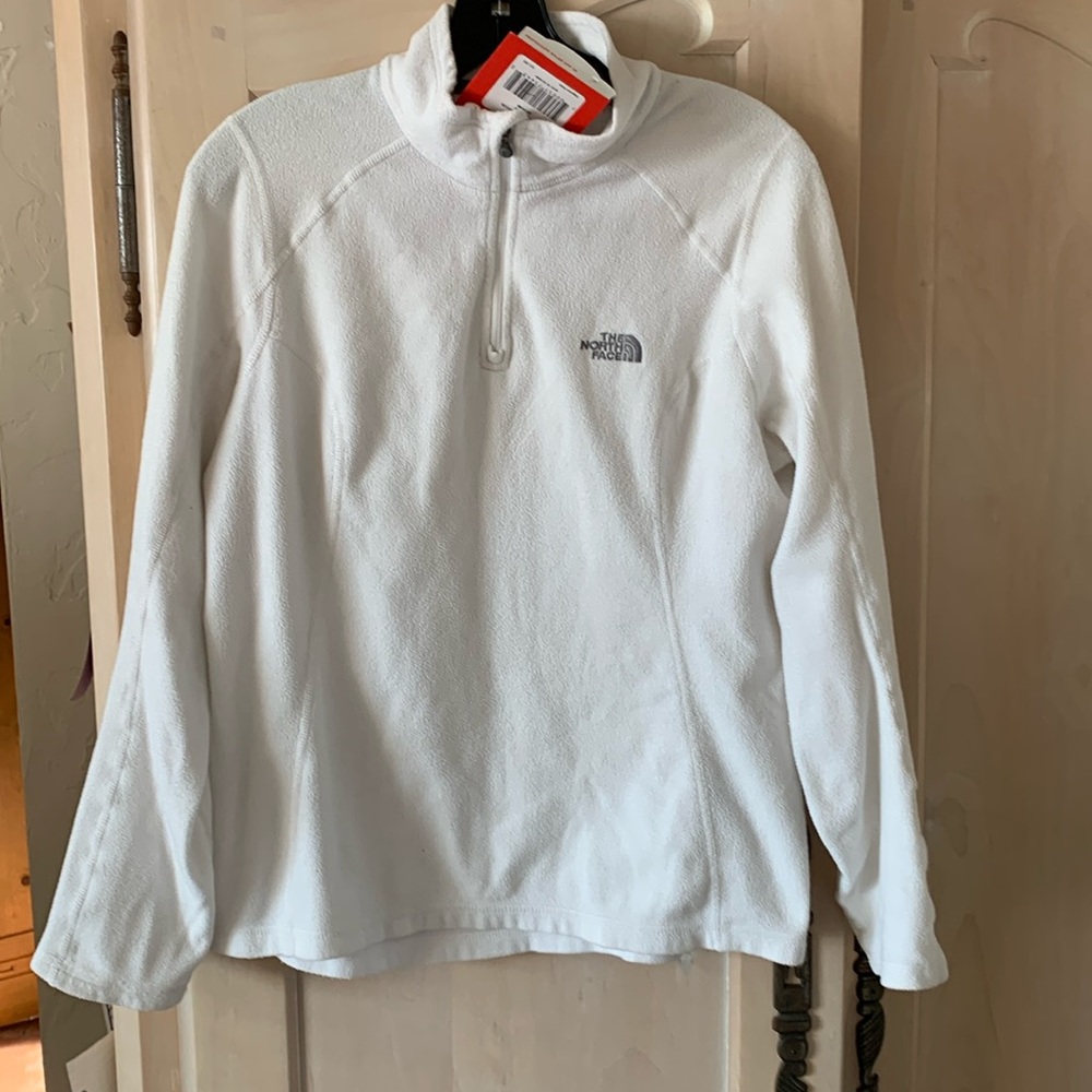 White The North Face, size M pullover mictovelou material with protective UPF 30